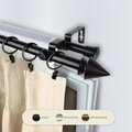 Kd Encimera 0.8125 in. Jacob Double Curtain Rod with 48 to 84 in. Extension, Black KD3723242